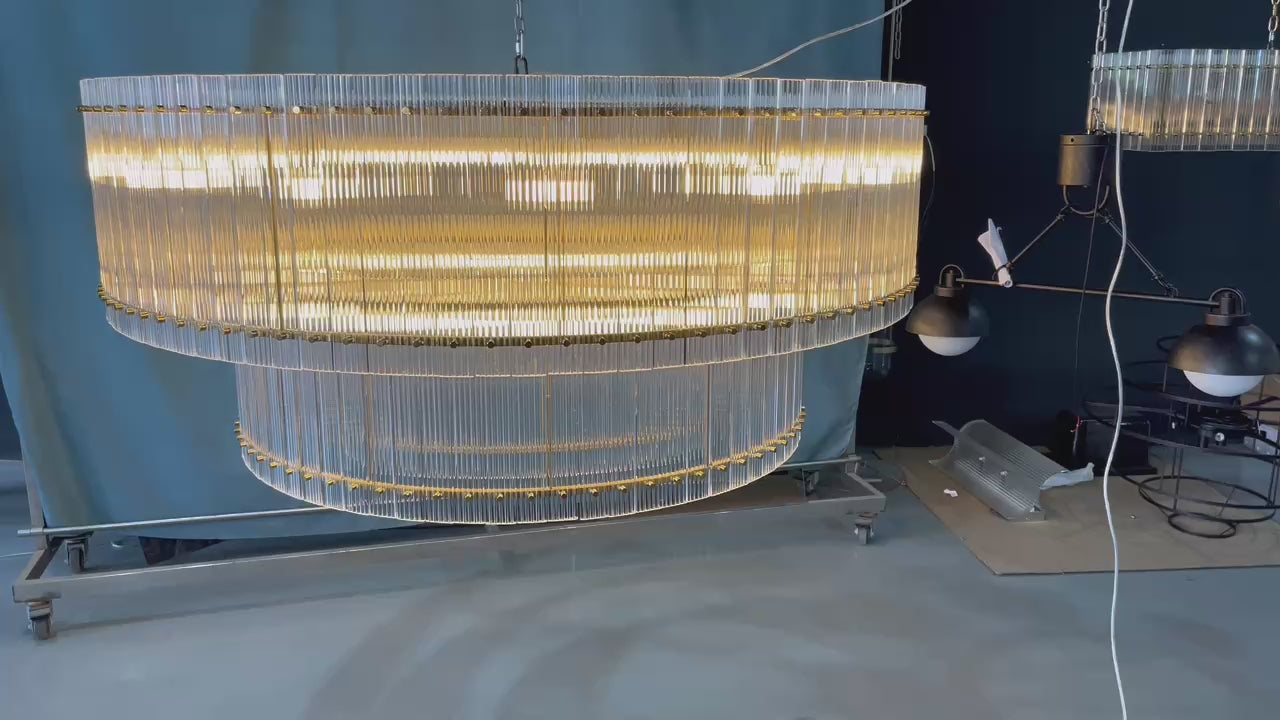 Load video: San Marco Two-tier Luxury Round Chandelier 60&quot; - thebelacan