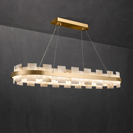 Alabaster Glo Modern Oval Chandelier - thebelacan