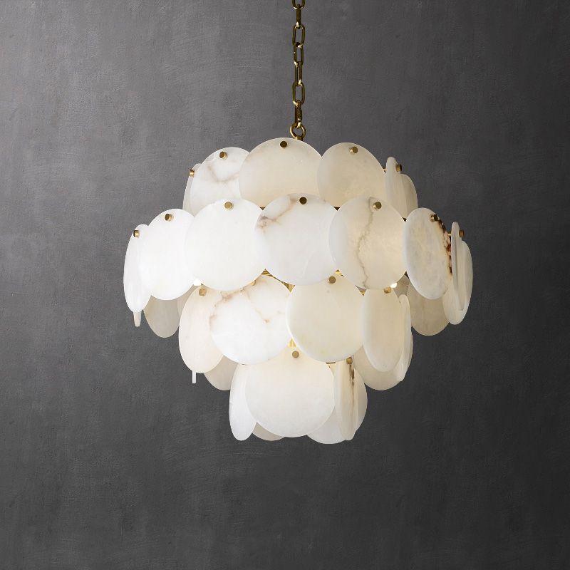 Alabaster Magnolia Multi-tiered Round Chandelier - thebelacan
