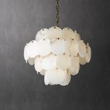Alabaster Magnolia Multi-tiered Round Chandelier - thebelacan