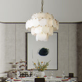 Alabaster Magnolia Multi-tiered Round Chandelier - thebelacan