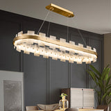 Alabaster Glo Modern Oval Chandelier - thebelacan