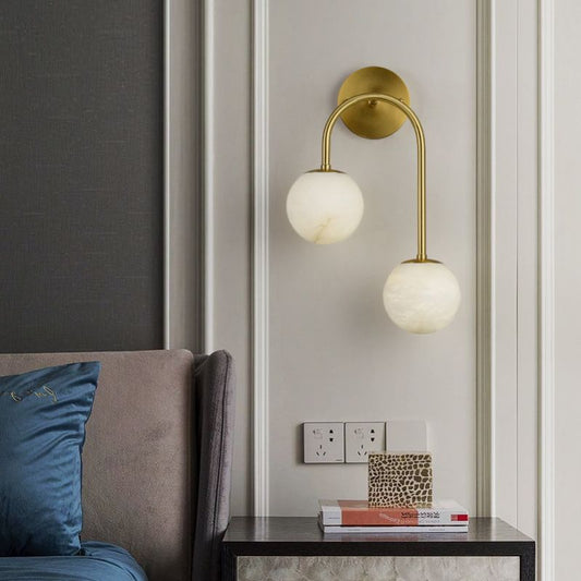 Alabaster Glo Modern Wall Sconce In Bedroom - thebelacan