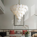 Alabaster Magnolia Multi-tiered Round Chandelier - thebelacan