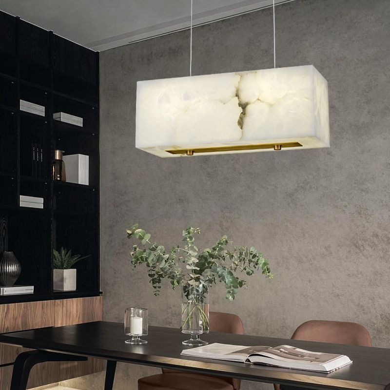 Alabaster Cuboid Dining Room Chandelier - thebelacan