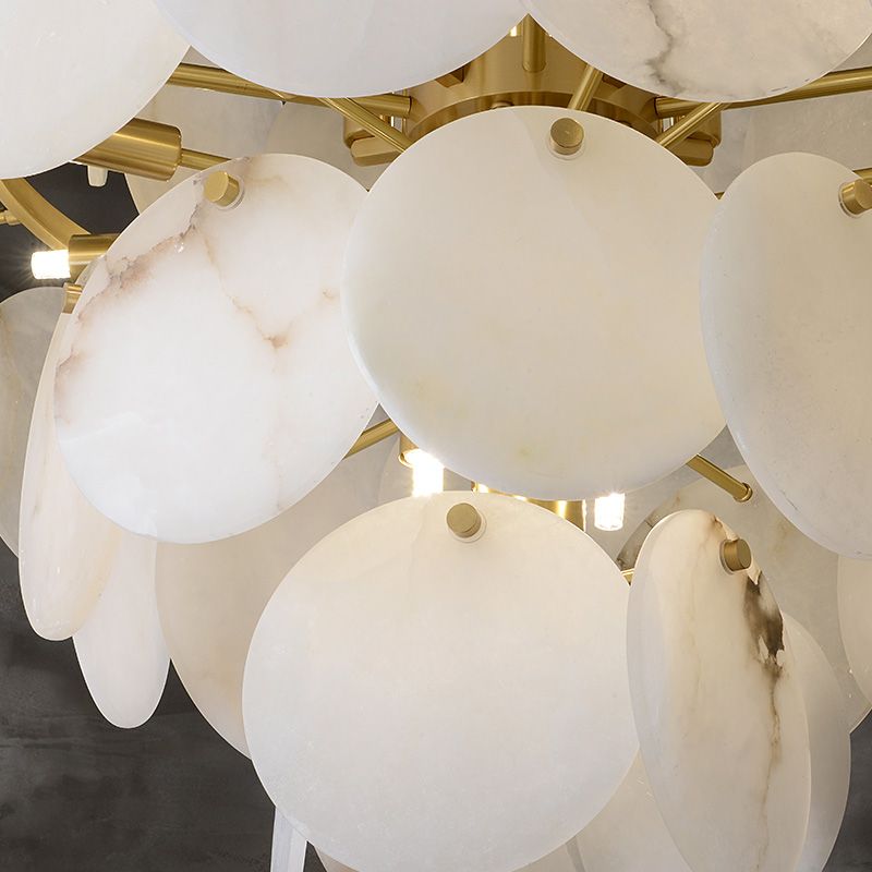 Alabaster Magnolia Multi-tiered Round Chandelier - thebelacan