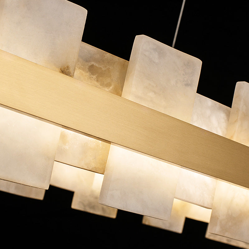 Alabaster Glo Modern Oval Chandelier - thebelacan