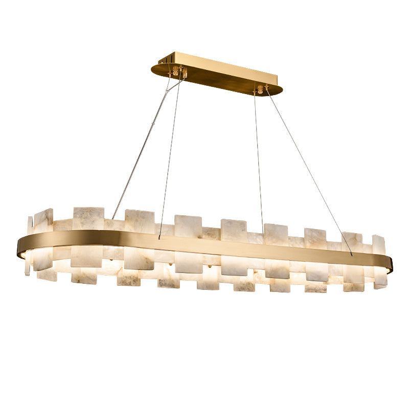 Alabaster Glo Modern Oval Chandelier - thebelacan