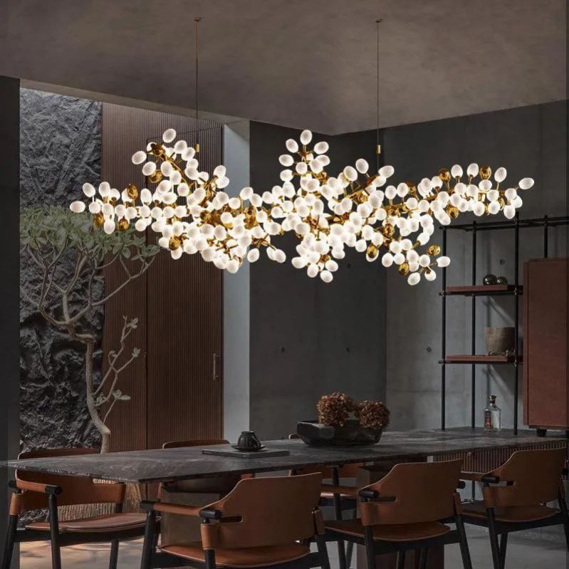 Pretty Grape Linear Chandelier For Dining Room - thebelacan