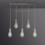 Raindrops 5-light Rod Rectangular Chandelier - thebelacan