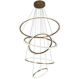 Rock Crystal Multi Rings Chandelier For Staircase - thebelacan