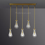 Raindrops 5-light Rod Rectangular Chandelier - thebelacan