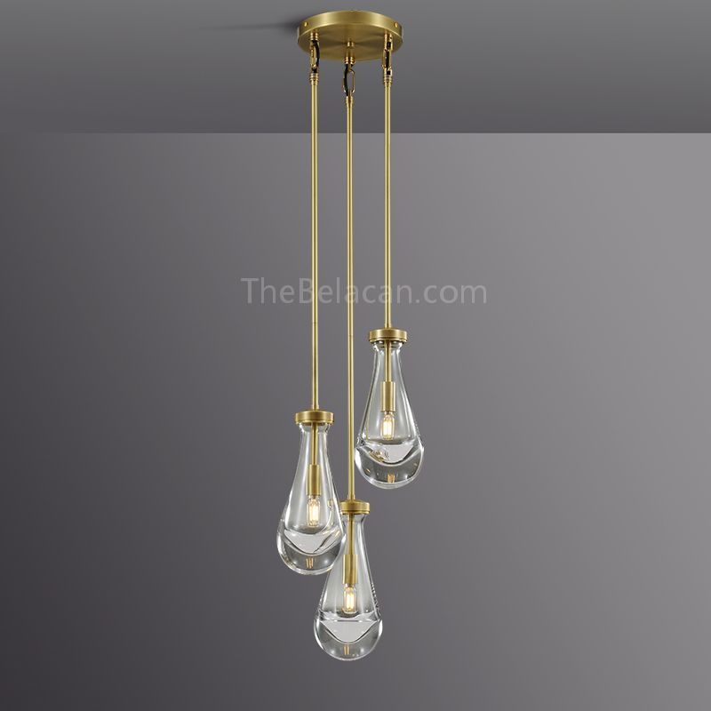Raindrops 3-light Rod Round Chandelier - thebelacan
