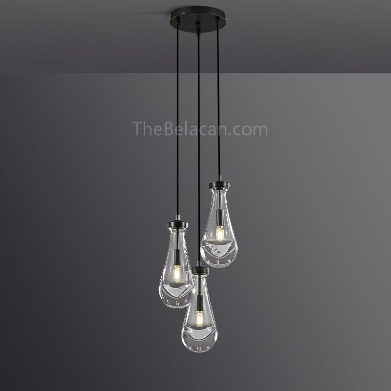 Raindrops 3-light Cord Round Chandelier - thebelacan
