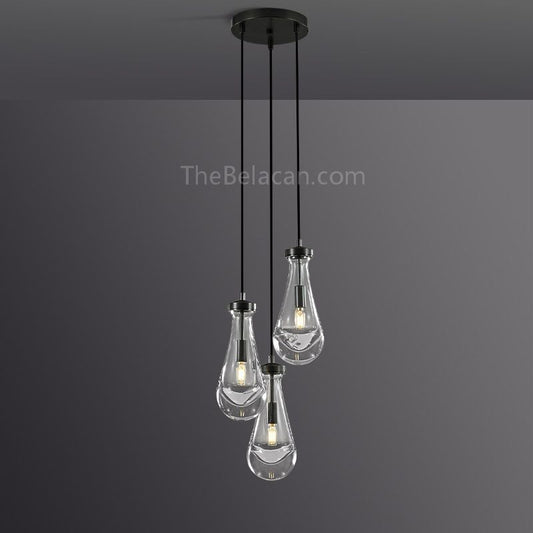 Raindrops 3-light Cord Round Chandelier - thebelacan