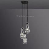 Raindrops 3-light Cord Round Chandelier - thebelacan
