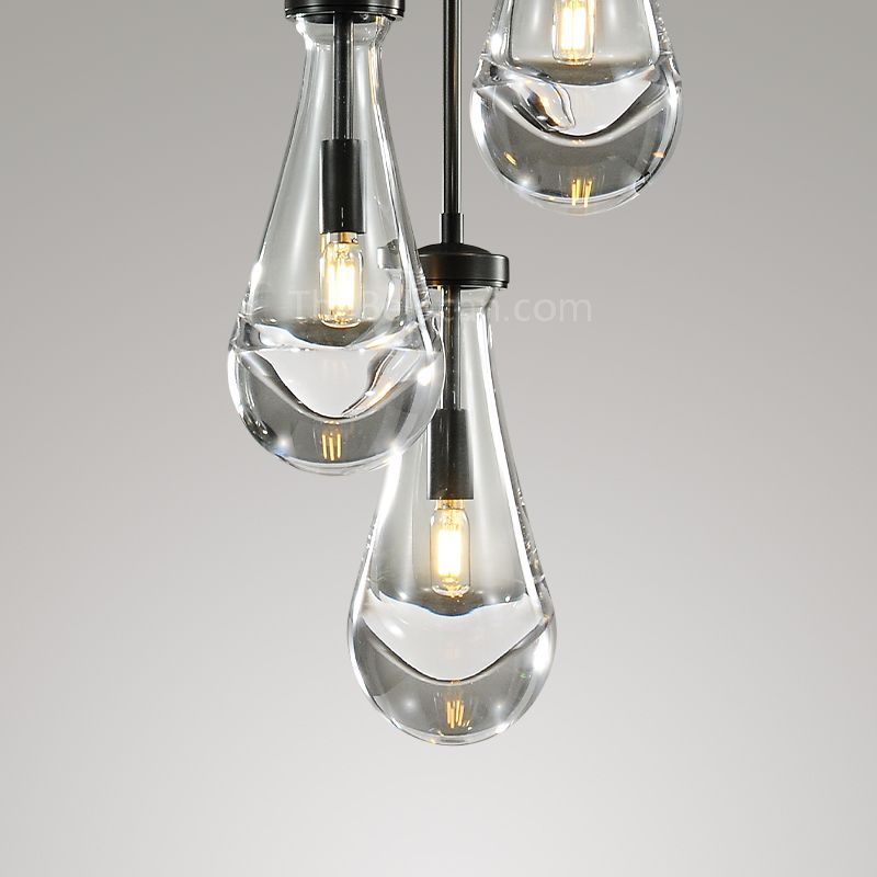 Raindrops 3-light Rod Round Chandelier - thebelacan