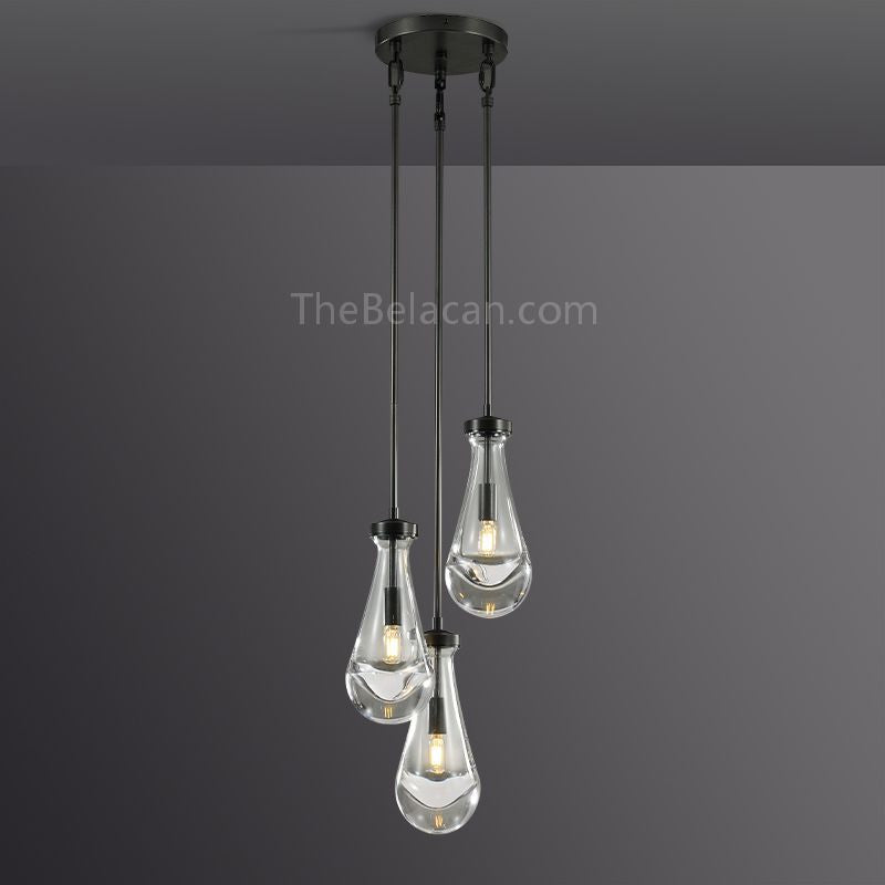 Raindrops 3-light Rod Round Chandelier - thebelacan