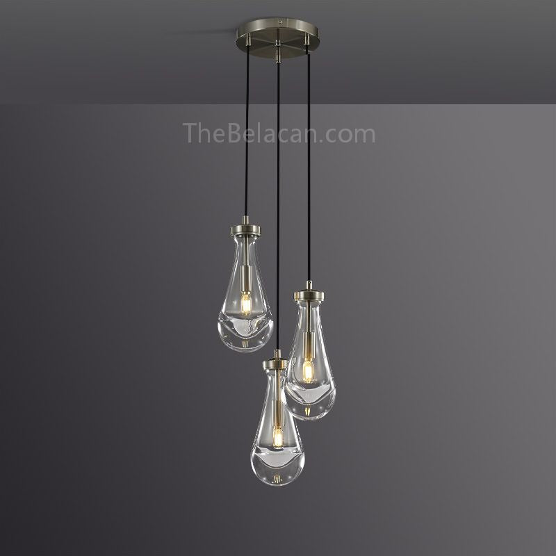 Raindrops 3-light Cord Round Chandelier - thebelacan