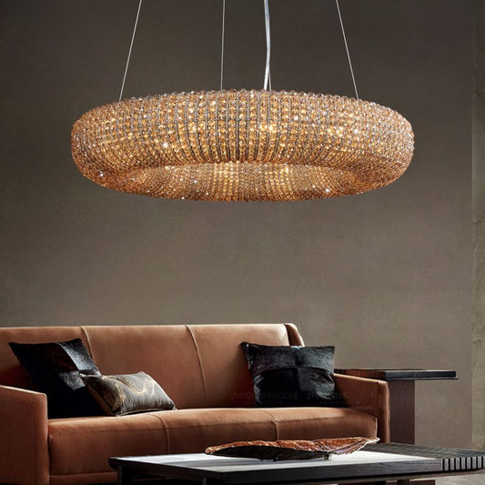 Halo Crystal Round LED Chandelier 41" - thebelacan