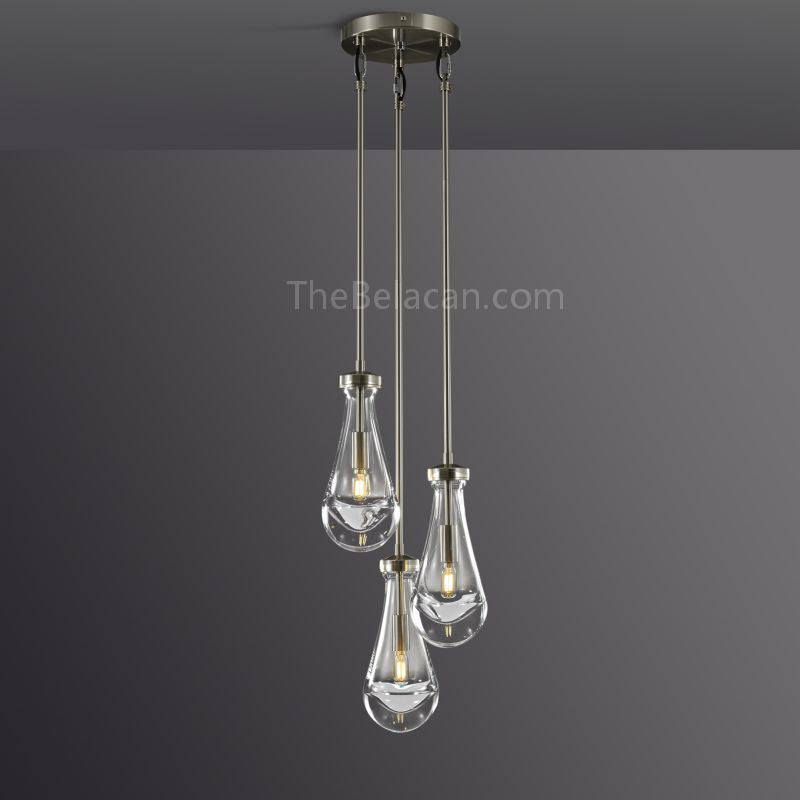 Raindrops 3-light Rod Round Chandelier - thebelacan