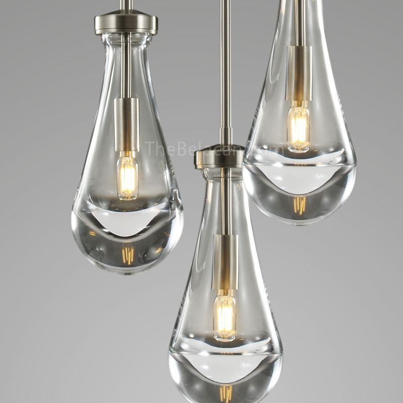 Raindrops 3-light Rod Round Chandelier - thebelacan