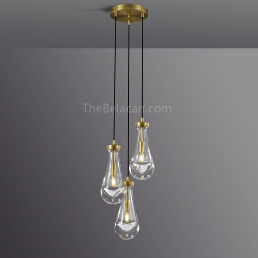 Raindrops 3-light Cord Round Chandelier - thebelacan