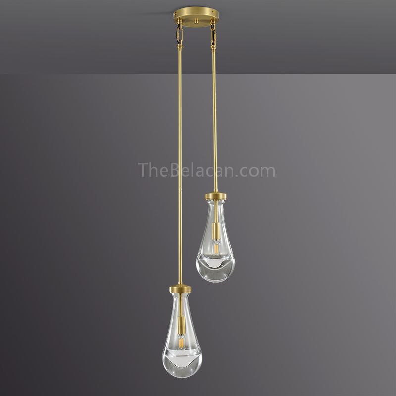 Raindrops 2-light Rod Round Chandelier - thebelacan