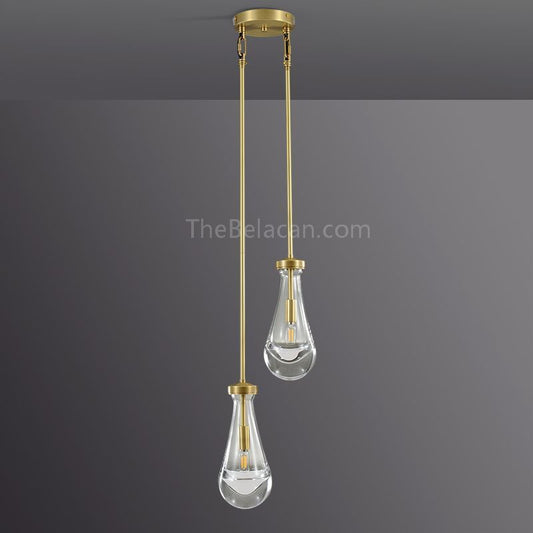 Raindrops 2-light Rod Round Chandelier - thebelacan