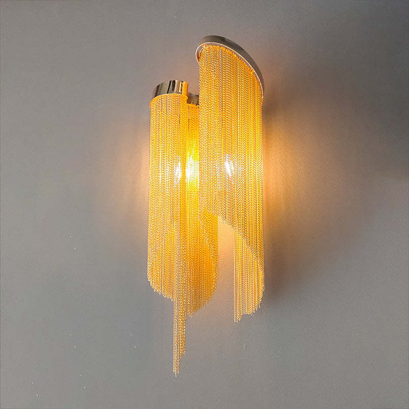 Fiona Aluminum Chain Tassel Wall Sconce - thebelacan