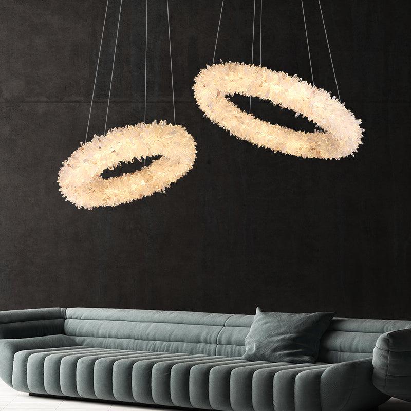 Rock Crystal Round Modern Chandelier - thebelacan