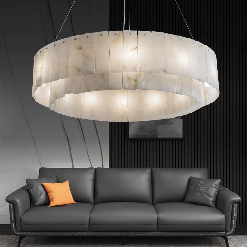 Alabaster Modern Round Chandelier - thebelacan