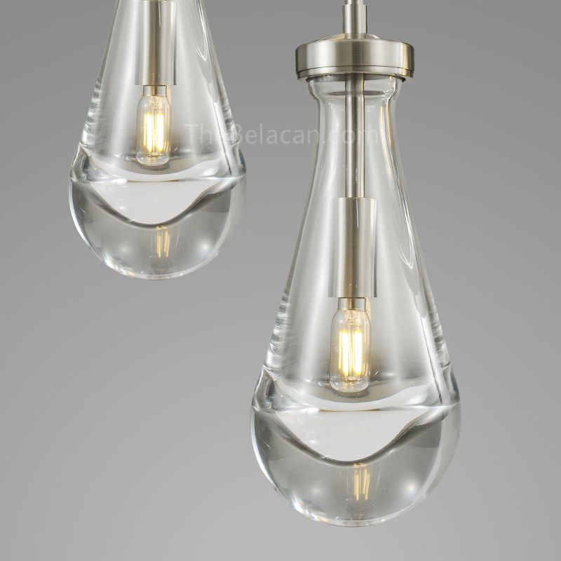 Raindrops 5-light Rod Rectangular Chandelier - thebelacan