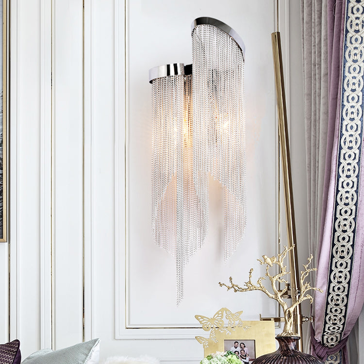 Fiona Aluminum Chain Tassel Wall Sconce - thebelacan