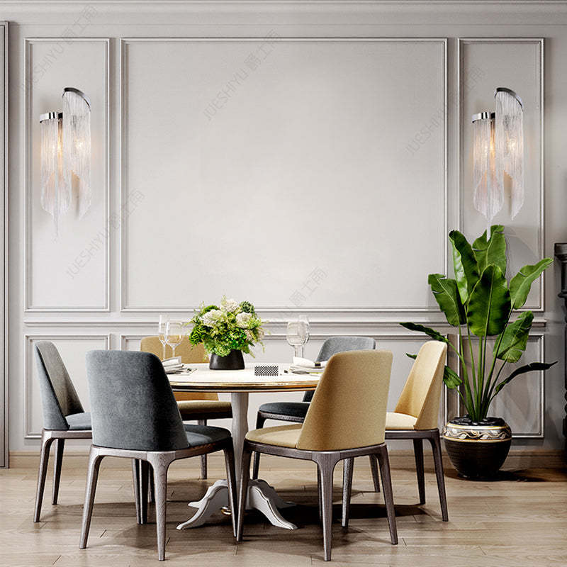 Fiona Aluminum Chain Tassel Wall Sconce - thebelacan