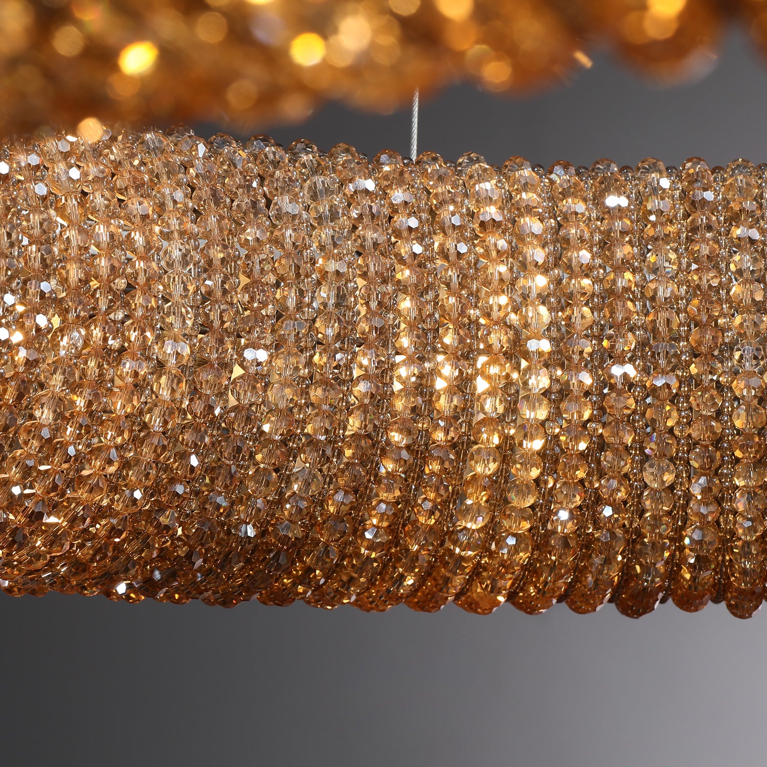 Halo Crystal Round LED Chandelier 59" - thebelacan