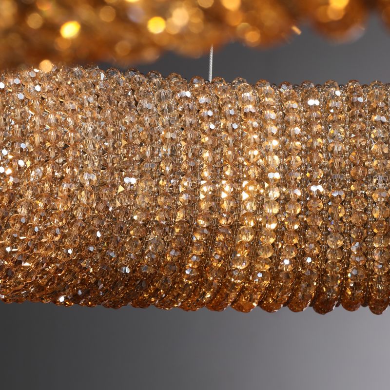 Halo Crystal Round LED Chandelier 41" - thebelacan