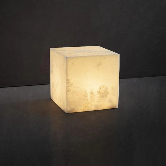 Alabaster Cubic Table Lamp - thebelacan