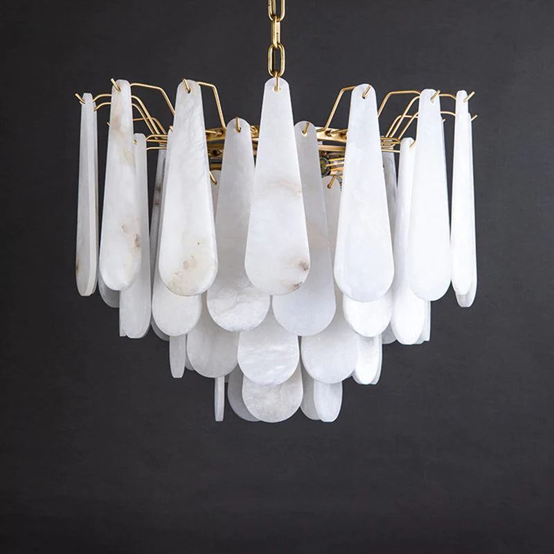 Alabaster Feathery Chandelier - thebelacan