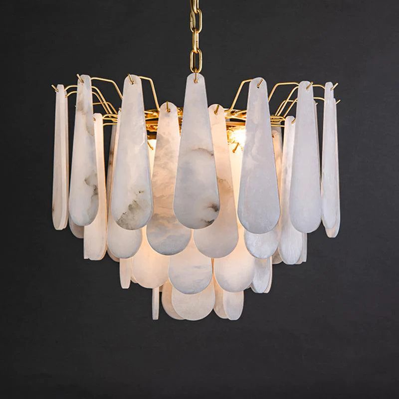 Alabaster Feathery Chandelier - thebelacan