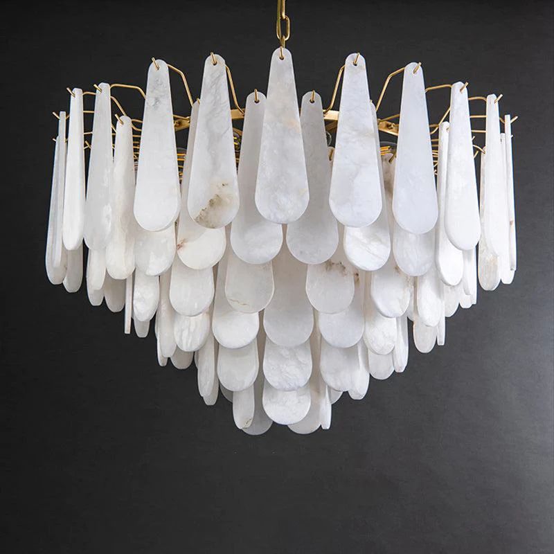 Alabaster Feathery Chandelier - thebelacan