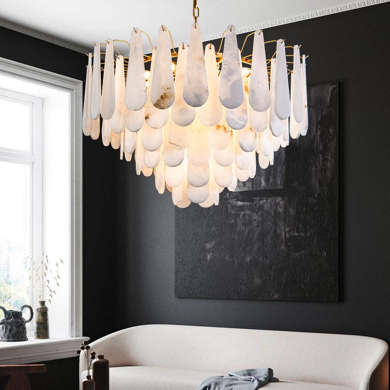 Alabaster Feathery Chandelier - thebelacan