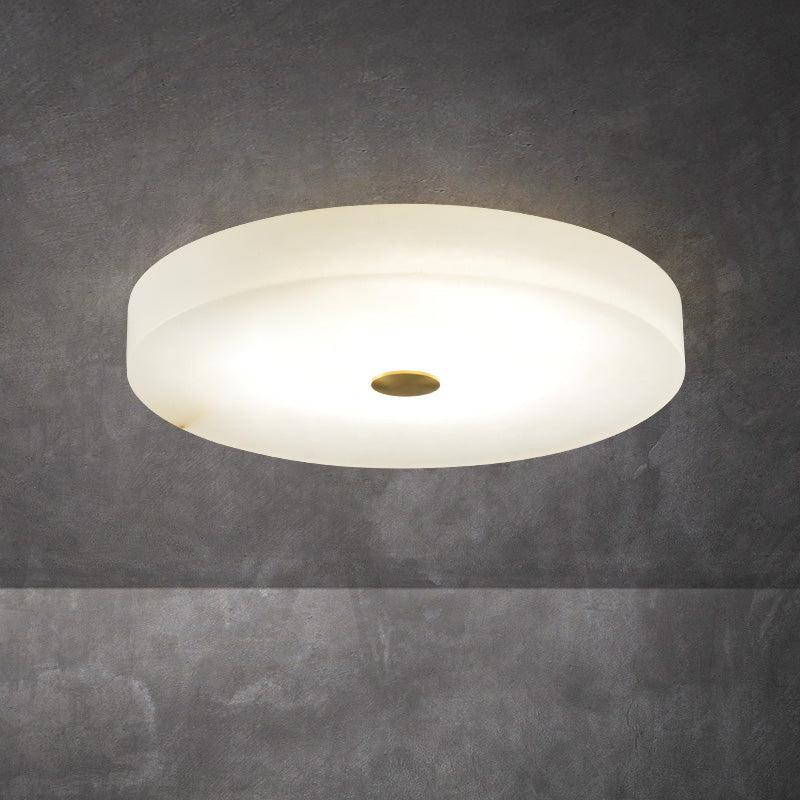 Alabaster Flush Mounted Round Led Chandelier - thebelacan