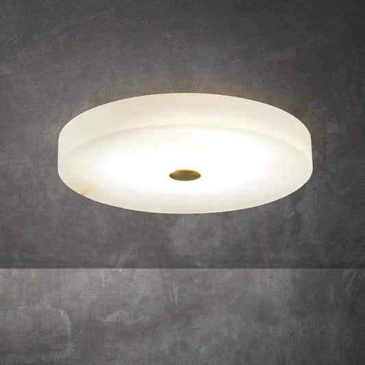 Alabaster Flush Mounted Round Led Chandelier - thebelacan