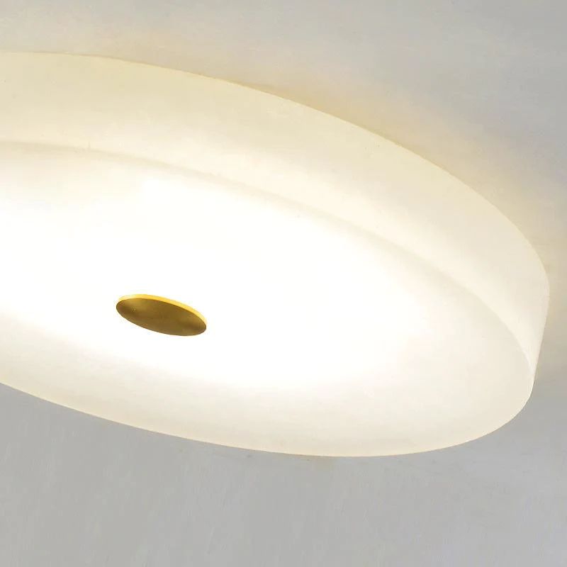 Alabaster Flush Mounted Round Led Chandelier - thebelacan