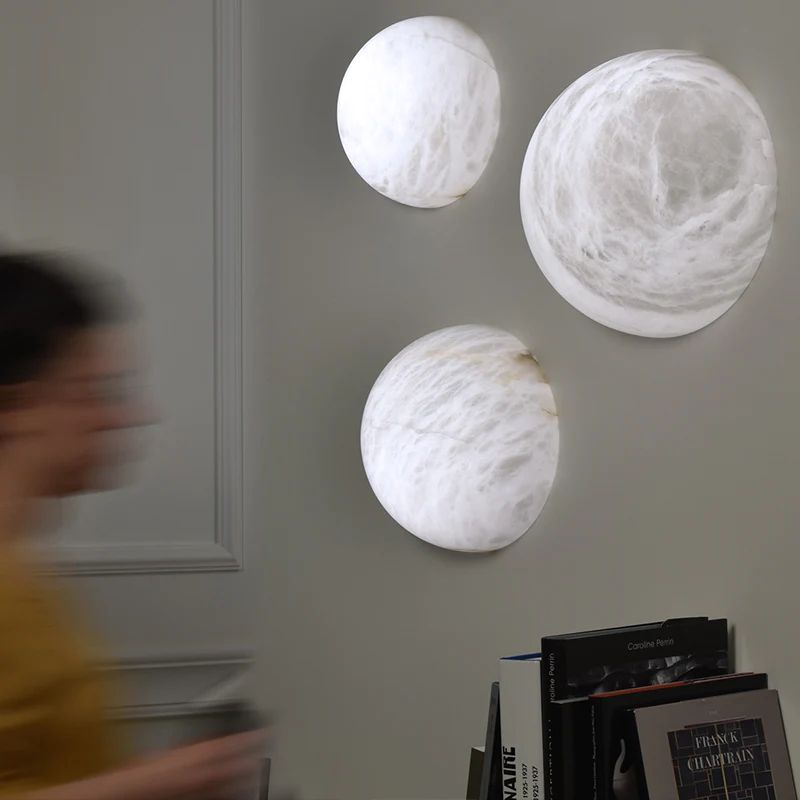 Alabaster Hemisphere Wall Sconce - thebelacan