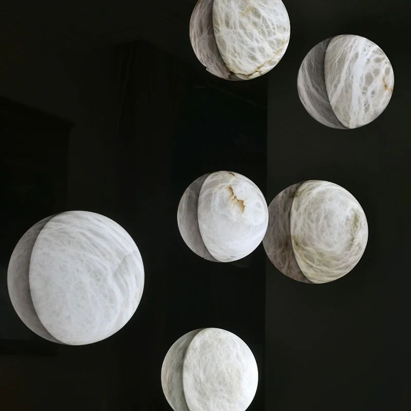 Alabaster Hemisphere Wall Sconce - thebelacan