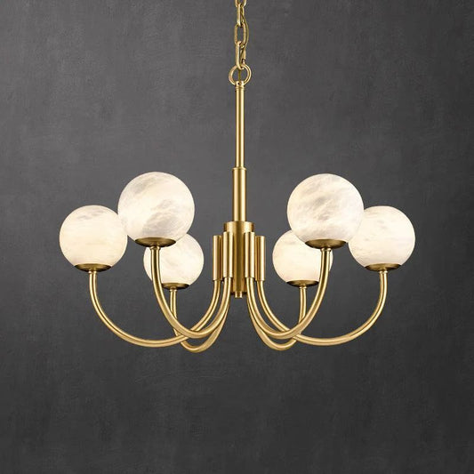 Alabaster Modern Brass Chandelier - thebelacan