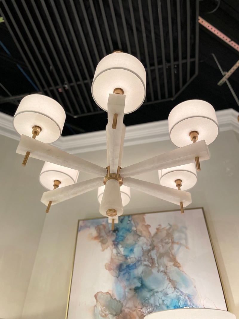 Alabaster Six-Light Round Chandelier - thebelacan