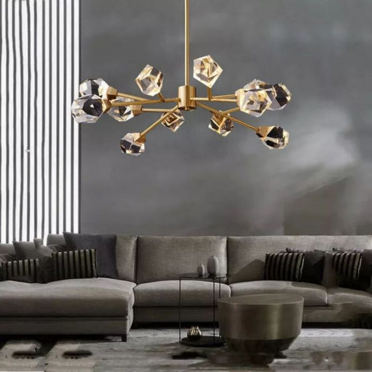 Angelia Faceted Oval Chandelier For Living Room - thebelacan